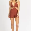 ENDLESS BLU CINNAMON MULTI-WAY CUTOUT TIE BACK ROMPER