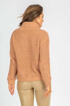 STYLE MELODY CLAY CABLEKNIT TURTLENECK SWEATER