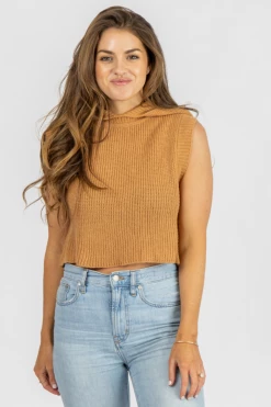 MISS LOVE CLAY HOODED SWEATER TANK