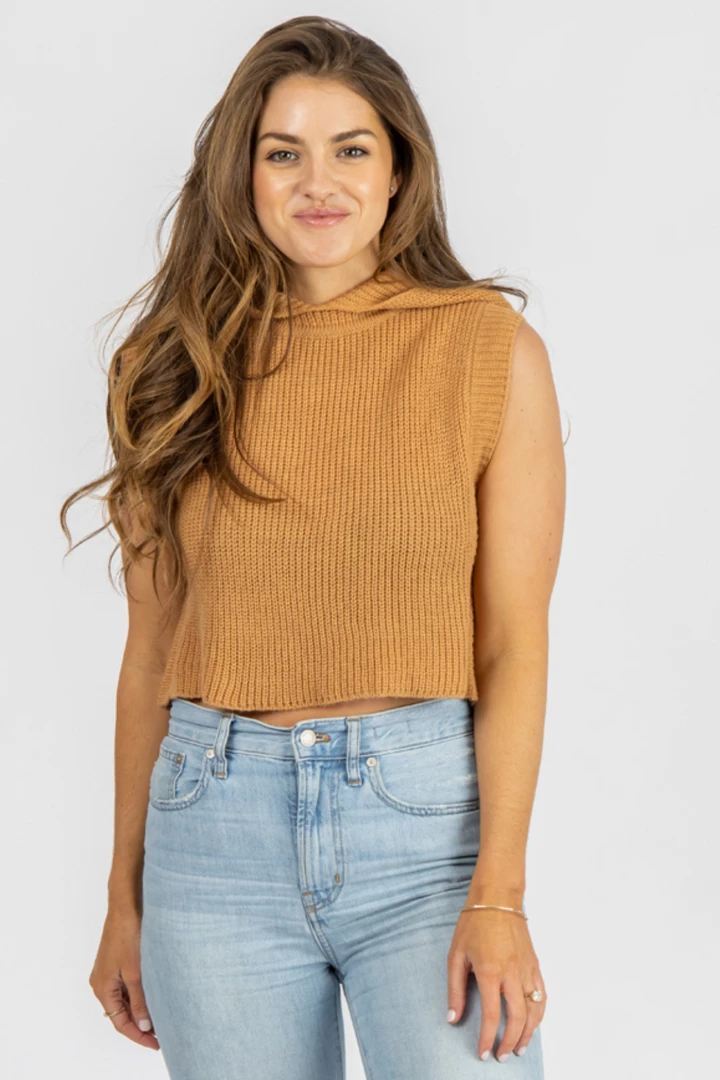 MISS LOVE CLAY HOODED SWEATER TANK 1 MISS LOVE CLAY HOODED SWEATER TANK