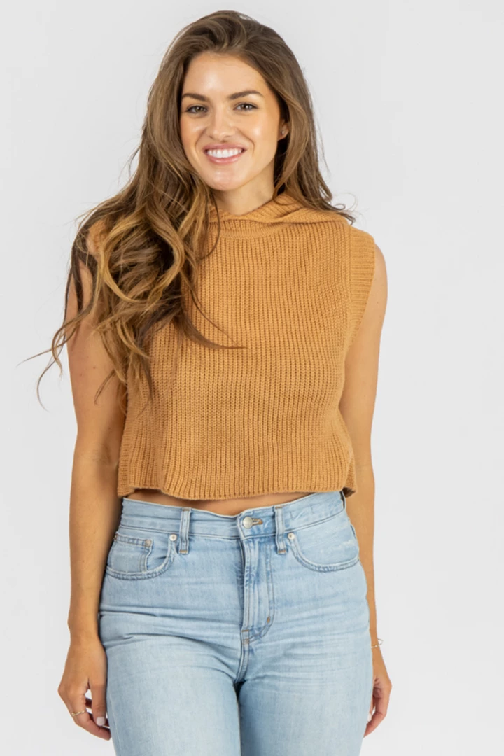 MISS LOVE CLAY HOODED SWEATER TANK 3 MISS LOVE CLAY HOODED SWEATER TANK