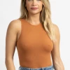DYNAMIC FASHION COPPER MUSCLE TANK RIBBED BODYSUIT