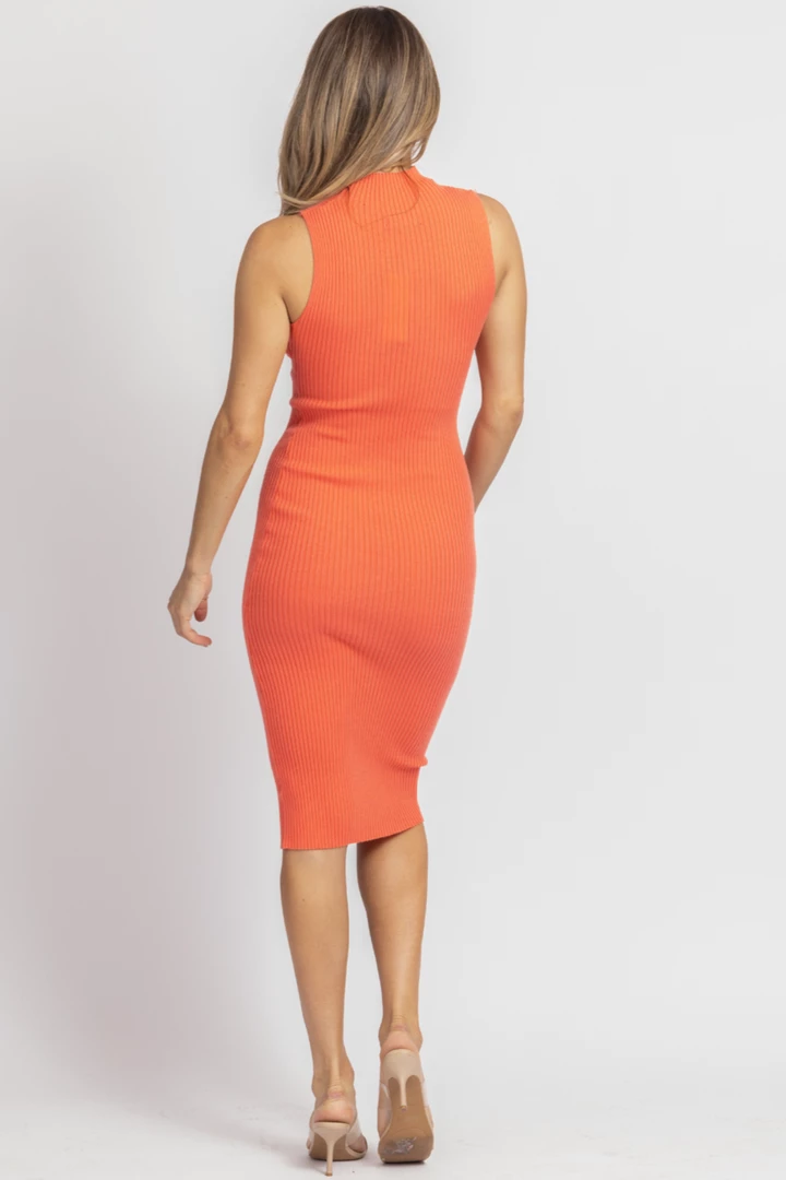 WINWIN APPAREL CORAL MOCKNECK SLEEVELESS MIDI DRESS NEW ARRIVALS 7 WINWIN APPAREL CORAL MOCKNECK SLEEVELESS MIDI DRESS NEW ARRIVALS