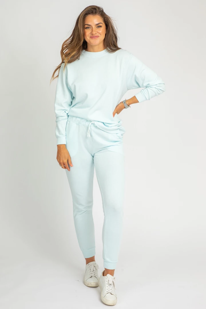 TREND NOTES CLOTHING SOFT COTTON CANDY BLUE CREWNECK SWEATER 1 TREND NOTES CLOTHING SOFT COTTON CANDY BLUE CREWNECK SWEATER