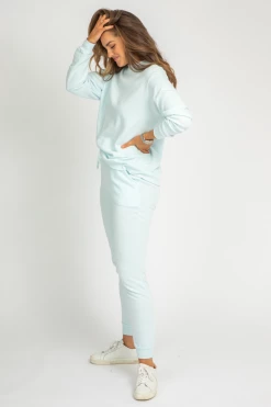 TREND NOTES CLOTHING SOFT COTTON CANDY BLUE CREWNECK SWEATER 7 TREND NOTES CLOTHING SOFT COTTON CANDY BLUE CREWNECK SWEATER