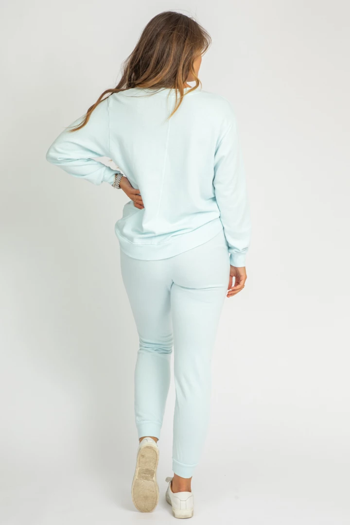 TREND NOTES CLOTHING SOFT COTTON CANDY BLUE CREWNECK SWEATER 5 TREND NOTES CLOTHING SOFT COTTON CANDY BLUE CREWNECK SWEATER