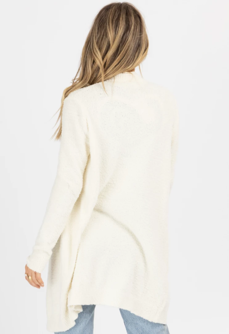 HEM & THREAD INC. NEW ARRIVALS CREAM COZIEST OPEN FRONT CARDIGAN 9 HEM & THREAD INC. NEW ARRIVALS CREAM COZIEST OPEN FRONT CARDIGAN
