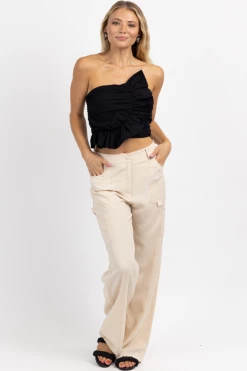 EDIT BY NINE BEIGE LINEN BLEND CARGO PANT 13 EDIT BY NINE BEIGE LINEN BLEND CARGO PANT