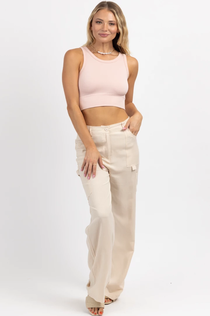 EDIT BY NINE BEIGE LINEN BLEND CARGO PANT 2 EDIT BY NINE BEIGE LINEN BLEND CARGO PANT