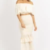 MABLE CREAM RUFFLE + SMOCK MAXI SKIRT SET NEW ARRIVALS