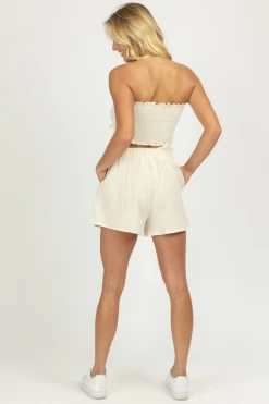 MABLE CLOTHING CREAM GAUZE SMOCK CROP + SHORTS SET 11 MABLE CLOTHING CREAM GAUZE SMOCK CROP + SHORTS SET