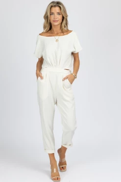 MABLE BEST SELLERS CREAM TOP + BOTTOM JOINT JUMPSUIT *BACK IN STOCK*