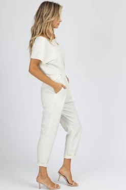 MABLE BEST SELLERS CREAM TOP + BOTTOM JOINT JUMPSUIT *BACK IN STOCK*