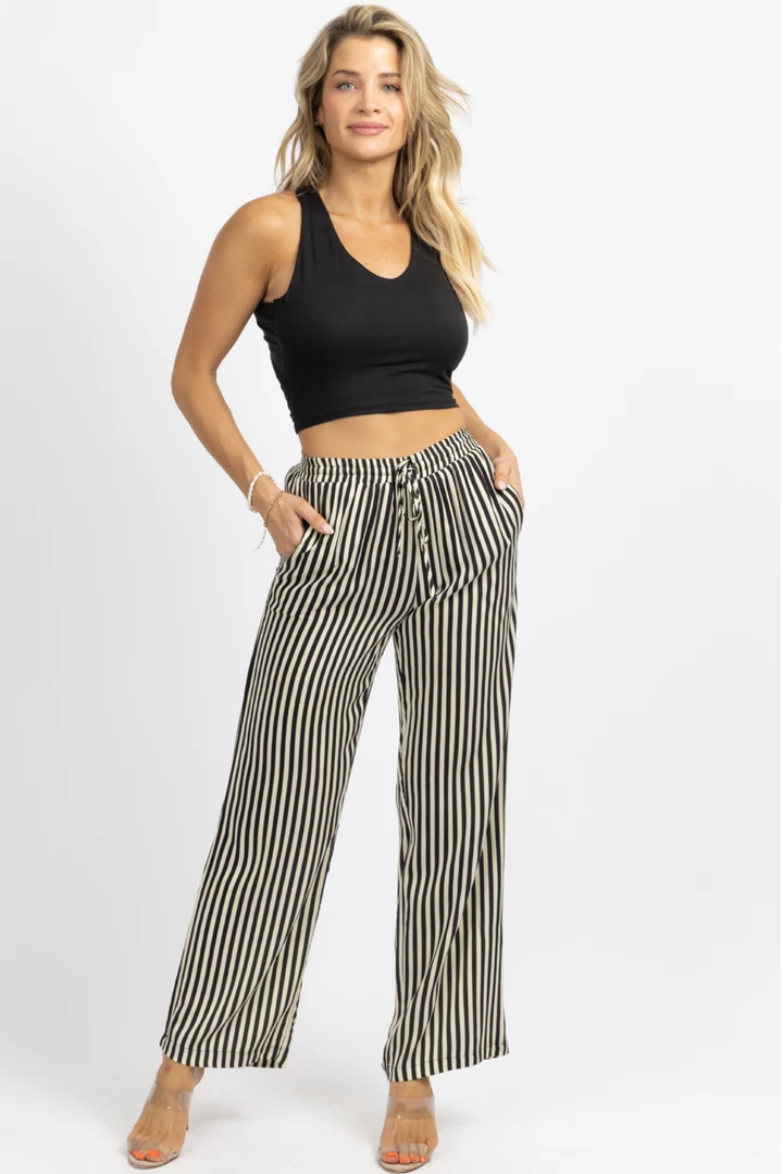 DEE ELLY CREAM + BLACK STRIPED WIDE LEG PANT NEW ARRIVALS 4 DEE ELLY CREAM + BLACK STRIPED WIDE LEG PANT NEW ARRIVALS