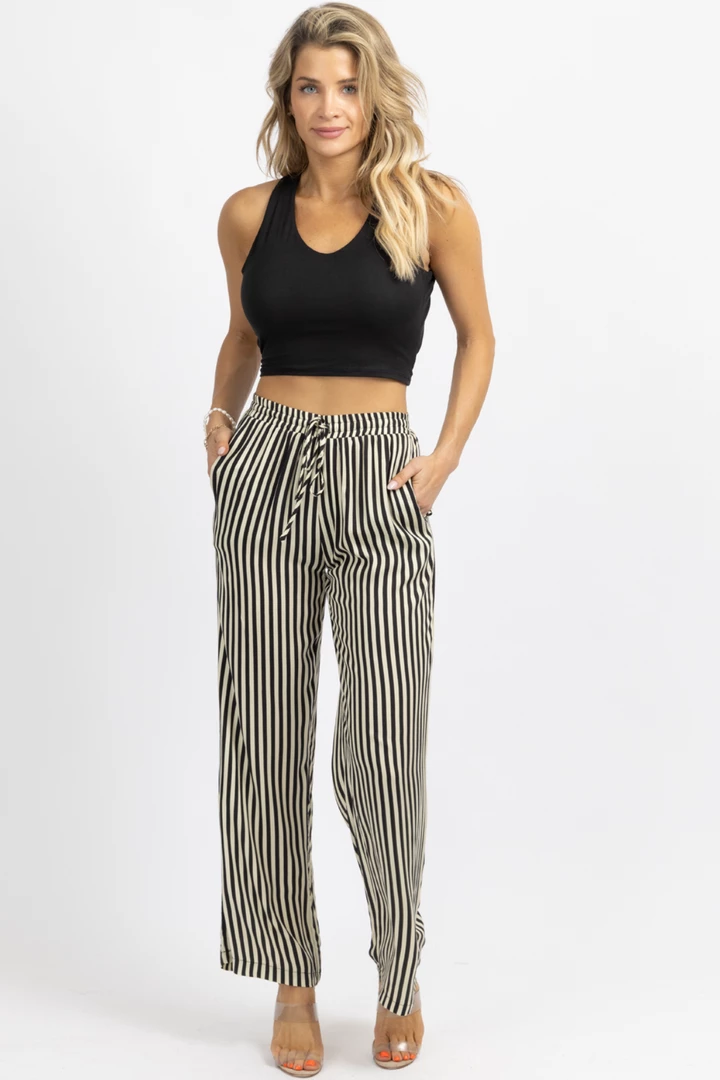 DEE ELLY CREAM + BLACK STRIPED WIDE LEG PANT NEW ARRIVALS 3 DEE ELLY CREAM + BLACK STRIPED WIDE LEG PANT NEW ARRIVALS