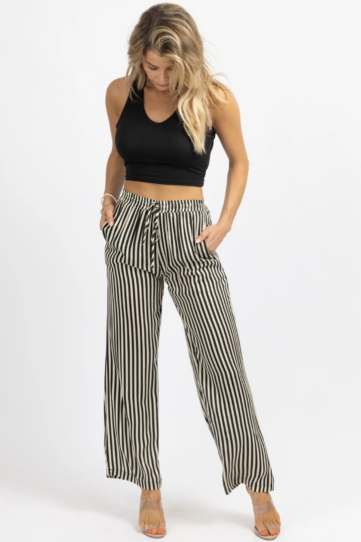 DEE ELLY CREAM + BLACK STRIPED WIDE LEG PANT NEW ARRIVALS 6 DEE ELLY CREAM + BLACK STRIPED WIDE LEG PANT NEW ARRIVALS