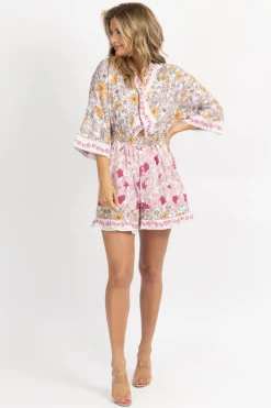 SUNDAY UP NEUTRAL PINK TWIST OPEN BACK ROMPER