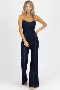 BLUE BLUSH DARK DENIM CHAIN STRAP JUMPSUIT *BACK IN STOCK* NEW ARRIVALS 9 BLUE BLUSH DARK DENIM CHAIN STRAP JUMPSUIT *BACK IN STOCK* NEW ARRIVALS