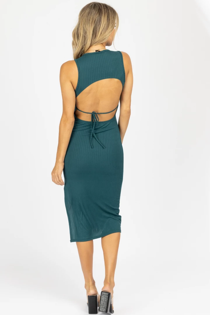 ENDLESS BLU DEEP SEA SOLID OPEN BACK MIDI DRESS NEW ARRIVALS 2 ENDLESS BLU DEEP SEA SOLID OPEN BACK MIDI DRESS NEW ARRIVALS