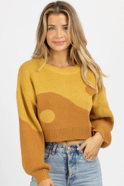 BLUE BLUSH DIJON YIN + YANG SWEATER *BACK IN STOCK*