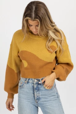 BLUE BLUSH DIJON YIN + YANG SWEATER *BACK IN STOCK*