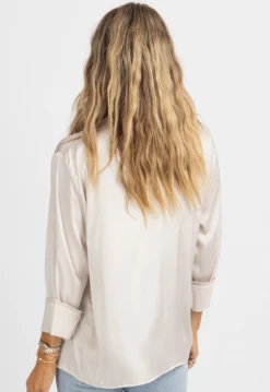 MABLE DOVE SATIN BRALETTE + BUTTON DOWN SET NEW ARRIVALS