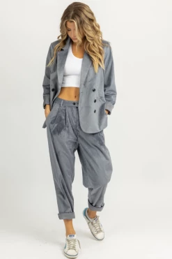 LUSH DUSK BLUE CORDUROY BLAZER PANT SET NEW ARRIVALS