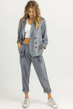 LUSH DUSK BLUE CORDUROY BLAZER PANT SET NEW ARRIVALS