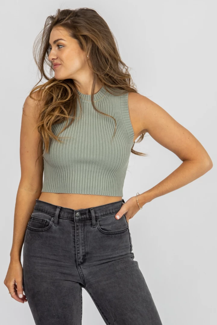MISS LOVE CLOTHING DUSTY SAGE RIBBED KNIT TANK 4 MISS LOVE CLOTHING DUSTY SAGE RIBBED KNIT TANK
