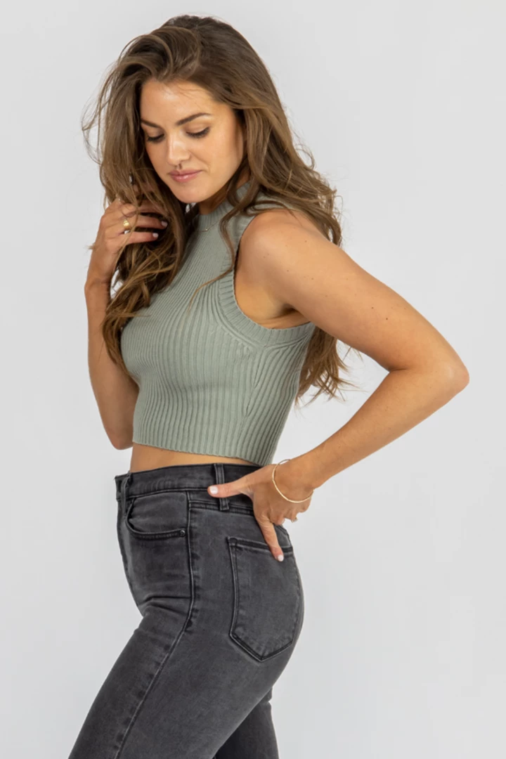 MISS LOVE CLOTHING DUSTY SAGE RIBBED KNIT TANK 3 MISS LOVE CLOTHING DUSTY SAGE RIBBED KNIT TANK