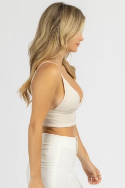 MUSTARD SEED ECRU SATIN CROP TOP 9 MUSTARD SEED ECRU SATIN CROP TOP