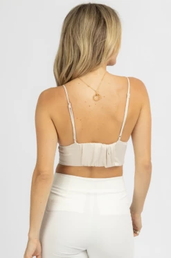 MUSTARD SEED ECRU SATIN CROP TOP 11 MUSTARD SEED ECRU SATIN CROP TOP