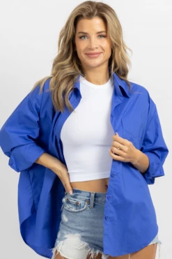 MIMOSA ROYAL BLUE RELAXED BUTTON DOWN NEW ARRIVALS