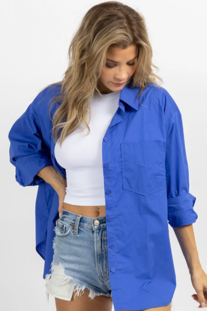 MIMOSA ROYAL BLUE RELAXED BUTTON DOWN NEW ARRIVALS 2 MIMOSA ROYAL BLUE RELAXED BUTTON DOWN NEW ARRIVALS