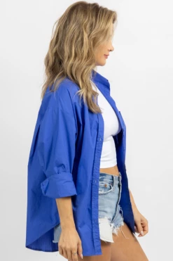 MIMOSA ROYAL BLUE RELAXED BUTTON DOWN NEW ARRIVALS 10 MIMOSA ROYAL BLUE RELAXED BUTTON DOWN NEW ARRIVALS