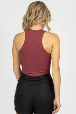 DYNAMIC FASHION NEW ARRIVALS FIG CURVED HEM TANK *BACK IN STOCK*