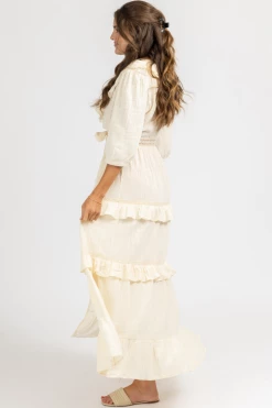 MABLE NEUTRAL GAUZE RUFFLE DUSTER COVERUP CLOTHING 12 MABLE NEUTRAL GAUZE RUFFLE DUSTER COVERUP CLOTHING