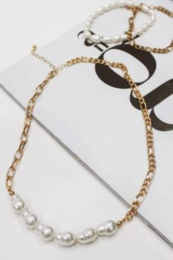 Joia NEW ARRIVALS GOLD CHAIN PEARL BRACELET SET