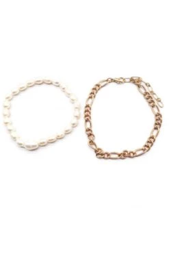Joia NEW ARRIVALS GOLD CHAIN PEARL BRACELET SET