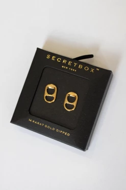 Joia NEW ARRIVALS SODA TAB GOLD DIPPED EARRING