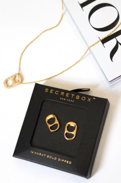 Joia NEW ARRIVALS SODA TAB GOLD DIPPED EARRING