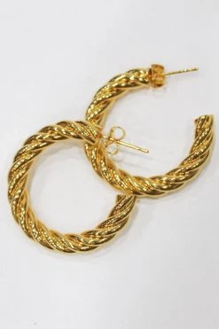 Joia NEW ARRIVALS 14K GOLD THICK TWISTED HOOPS