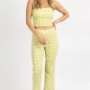 LE LIS GREEN GINGHAM TUBE TOP + PANT SET