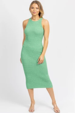 EMORY PARK JADE GREEN KNIT MIDI DRESS NEW ARRIVALS