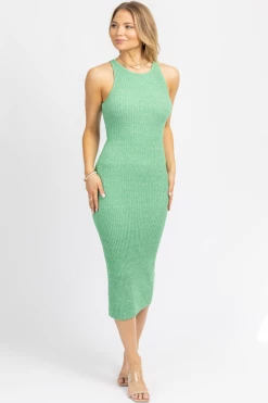 EMORY PARK JADE GREEN KNIT MIDI DRESS NEW ARRIVALS