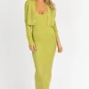 EMORY PARK GREEN KNIT CARDIGAN + MAXI DRESS SET