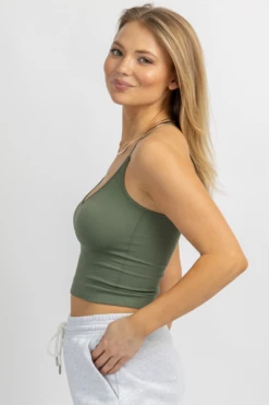 DYNAMIC FASHION DEEP SAGE RIBBED VNECK TANK 10 DYNAMIC FASHION DEEP SAGE RIBBED VNECK TANK