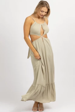 ENDLESS BLU GREIGE TIE BACK MAXI DRESS NEW ARRIVALS