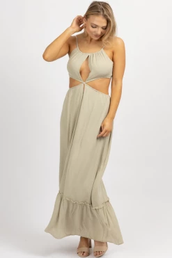 ENDLESS BLU GREIGE TIE BACK MAXI DRESS NEW ARRIVALS
