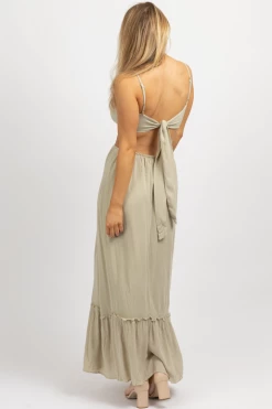 ENDLESS BLU GREIGE TIE BACK MAXI DRESS NEW ARRIVALS